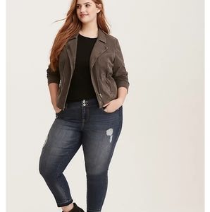 WASHED JERSEY MOTO JACKET